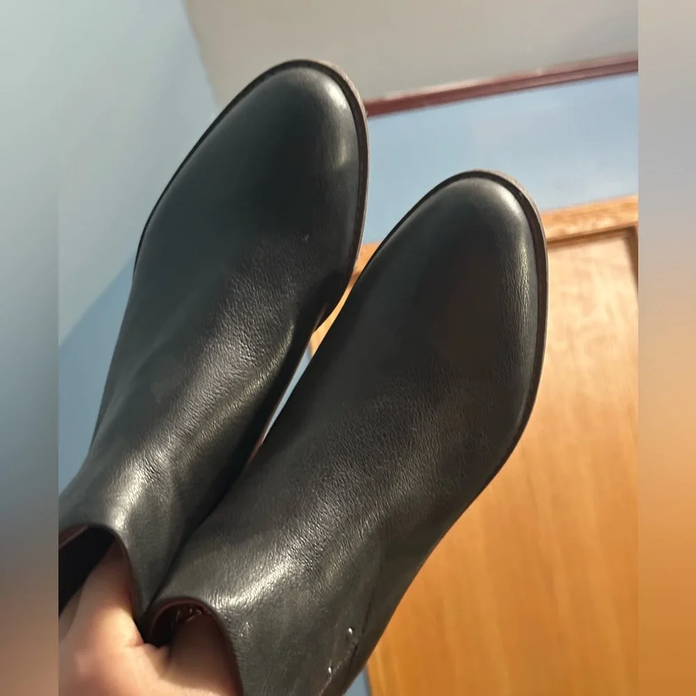 Franco Sarto Black Leather Booties - Picture 2 of 6